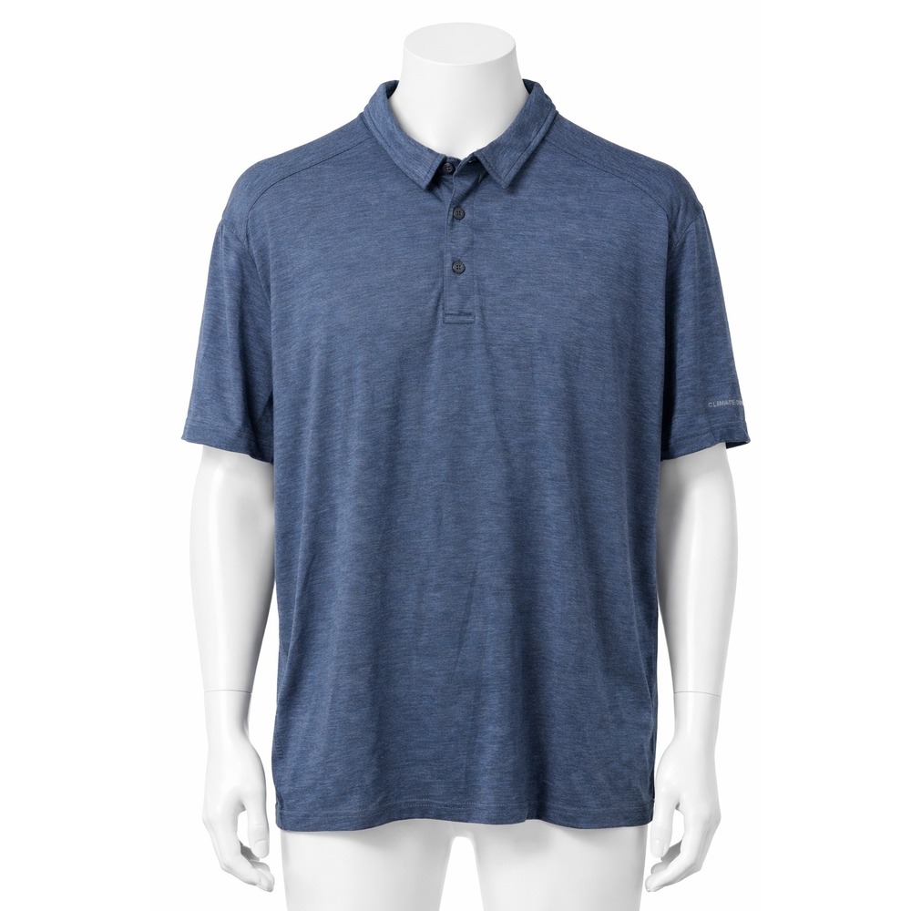 GH Bass Polo Shirt Mens 2XL Blue Space Dye Performance Stretch Short Sleeve Golf